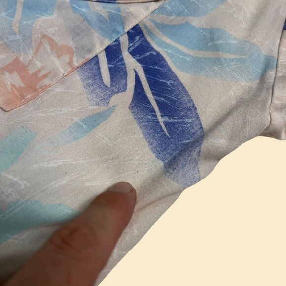 Vintage 70s/80s tropical blouse, size 42 KBJ Wear California pink & blue shirt - Picture 7 of 9